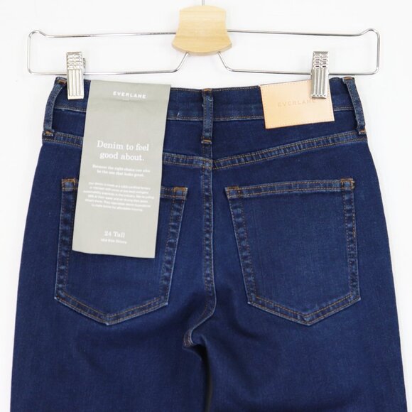 NWT Everlane The Authentic Stretch Mid Rise Skinny Jean Dark Blue Wash‎ 24 Tall - Picture 10 of 10